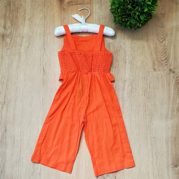 Habitual Kids' Emerald Ruffle Jumpsuit In Orange - Picture 3 of 5
